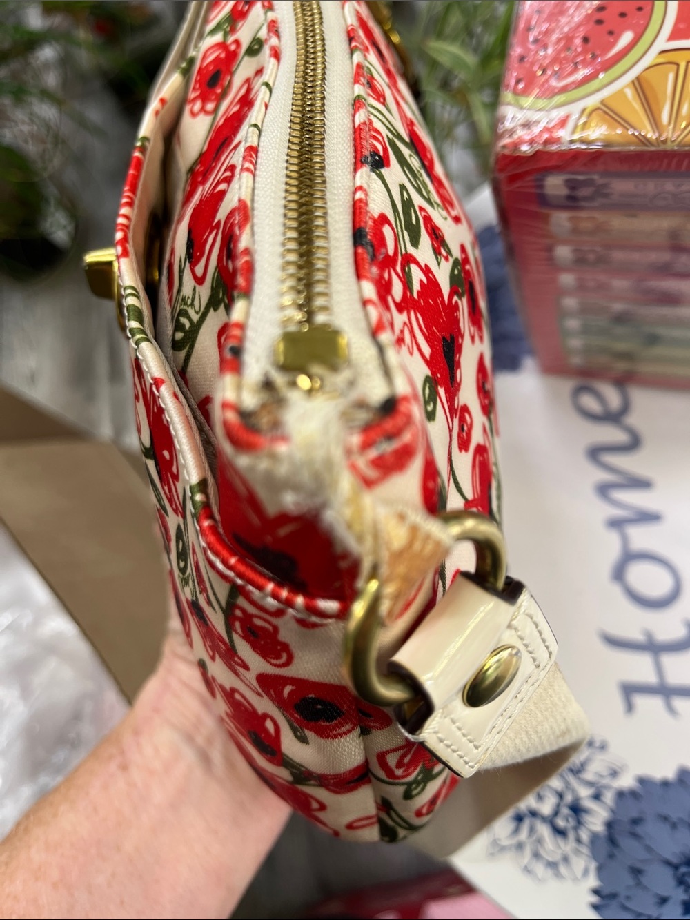 Coach Floral Crossbody Bag - Red Poppy Print - Picture 3 of 7